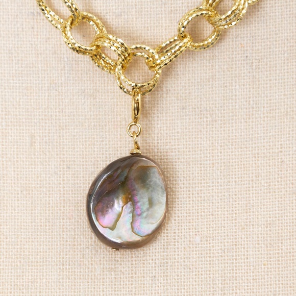 18K gold over bronze necklace with interchangeable charms by Moda Di Petrie - Picture 11 of 16